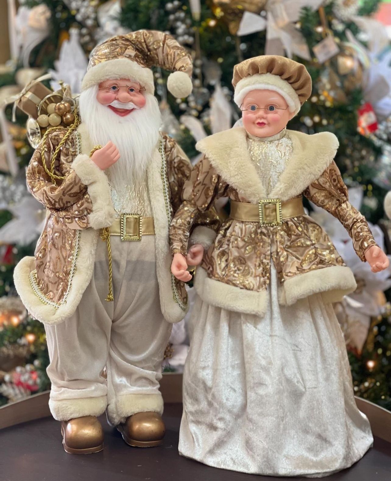 Kit 2 Papá Noel Dorado - 50CM