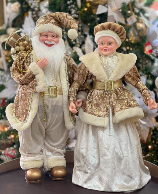 Kit 2 Papá Noel Dorado - 50CM